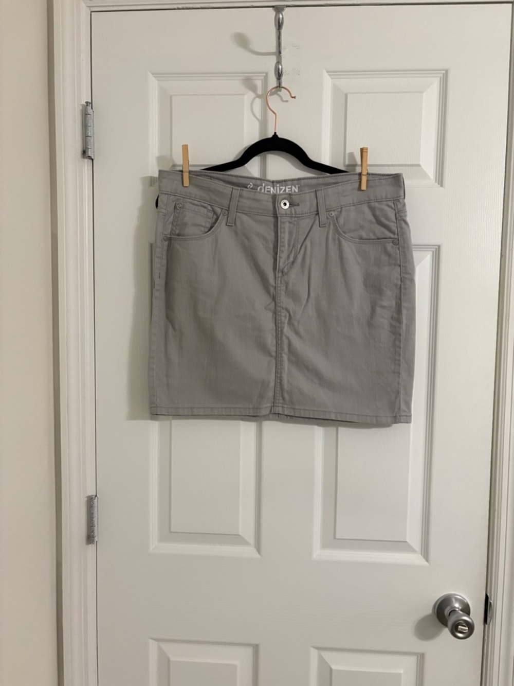 Denizen from Levi's Light Gray Cotton Denim Mini Skirt